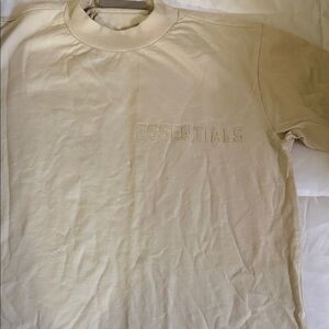 Essentials Raised Logo T‑Shirt in Cream